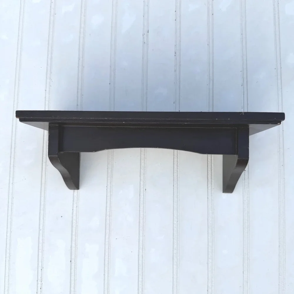 Dark Brown Wood Floating Wall Shelf 12 Inch Picture Ledge Espresso Decor